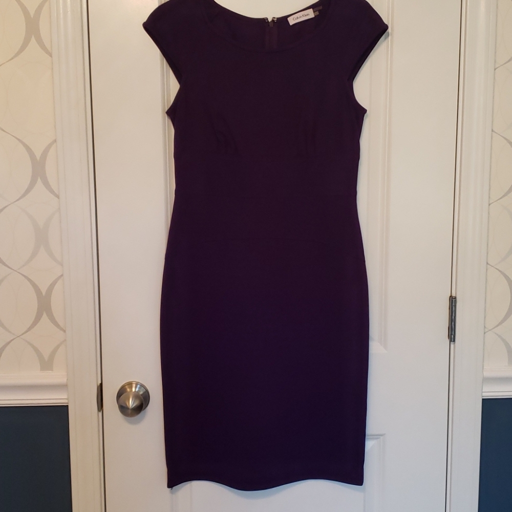 Calvin Klein Dark Purple Sheath Dress